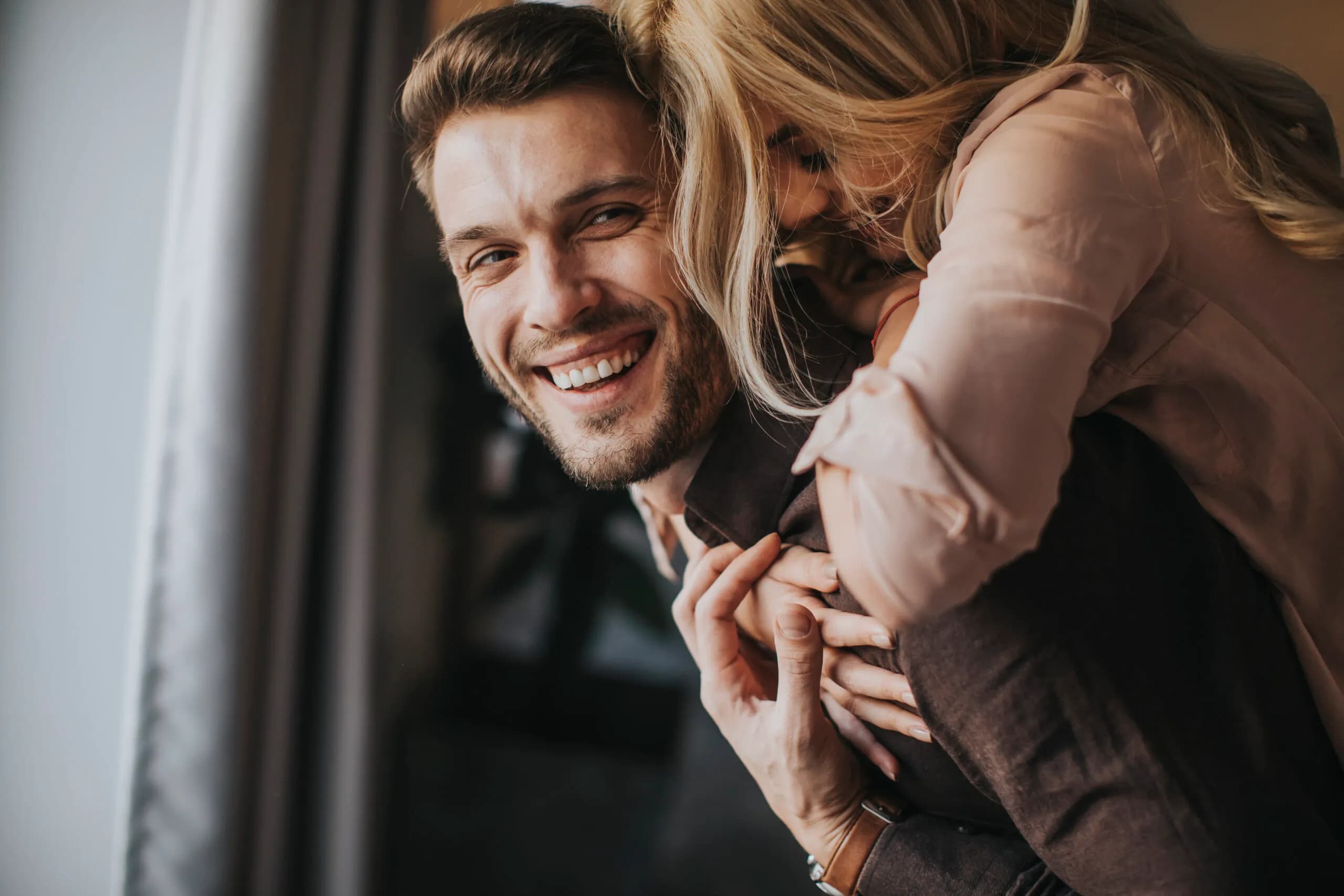 Couple piggyback ride